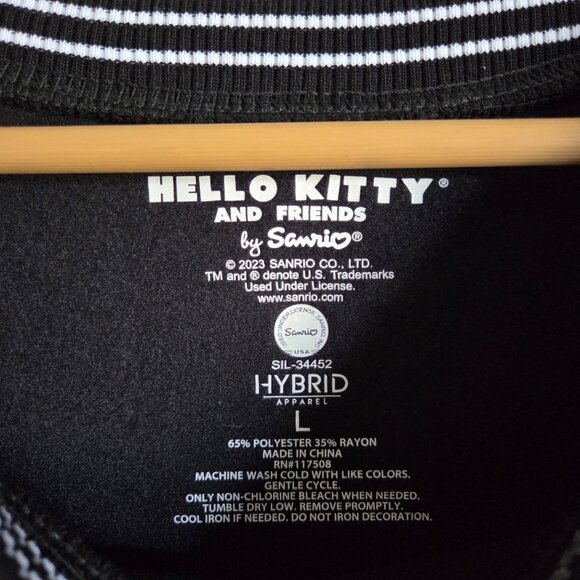 Hello Kitty and Friends x Hybrid Apparel Crewneck Sweatshirt Black Women's Large - Picture 2 of 9